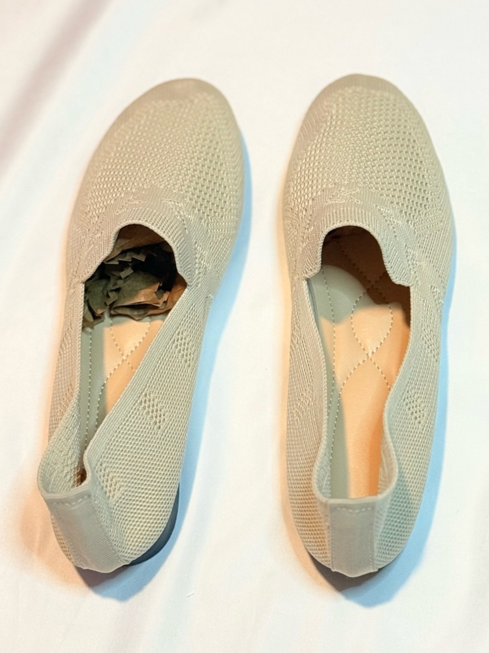 SOLD Everyday Slip-On Knit Flats in Beige EU29/US8-8.5
